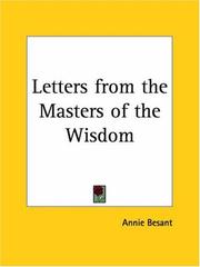 Cover of: Letters from the Masters of the Wisdom by Annie Wood Besant