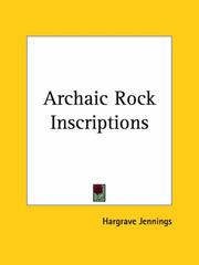 Cover of: Archaic Rock Inscriptions
