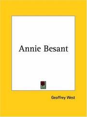 Cover of: Annie Besant