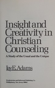 Cover of: Insight and Creativity in Christian Counseling
