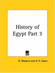 Cover of: History of Egypt, Part 3