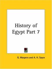 Cover of: History of Egypt, Part 7