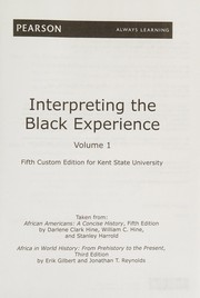 Cover of: Interpreting the Black Experience Volume 1: Fifth Custom Edition for Kent State University