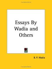 Cover of: Essays By Wadia and Others