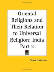 Cover of: India, Part 1 (Oriental Religions and Their Relation to Universal Religion)