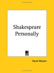 Shakespeare personally by David Masson
