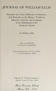 Cover of: Journal of William Ellis by William Ellis