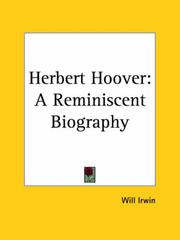 Cover of: Herbert Hoover: A Reminiscent Biography