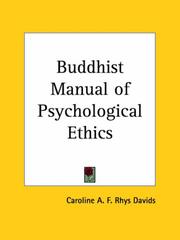 Cover of: Buddhist Manual of Psychological Ethics by Caroline Augusta Foley Rhys Davids