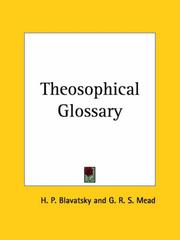 Cover of: Theosophical Glossary