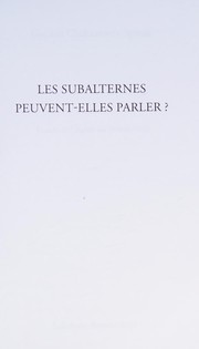 Cover of: Les subalternes peuvent-elles parler ?