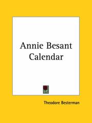 Cover of: Annie Besant Calendar by Theodore Besterman