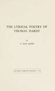 Cover of: The lyrical poetry of Thomas Hardy.