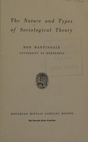 Cover of: Nature and Types of Sociological Theory
