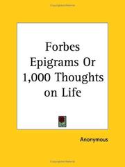 Cover of: Forbes Epigrams or 1,000 Thoughts on Life