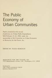 Cover of: The Public economy of urban communities.