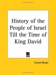 Cover of: History of the People of Israel Till the Time of King David