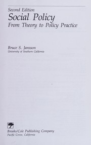 Cover of: Social policy by Bruce S. Jansson