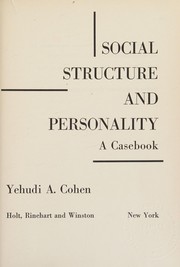 Cover of: Social Structure and Personality: A Casebook.