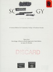 Cover of: Sociology: A Down-to-Earth Approach (Custom Edition for CCSN)