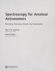 Cover of: Spectroscopy for Amateur Astronomers: Recording, Processing, Analysis and Interpretation