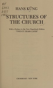 Cover of: Structures of the Church by Hans Küng
