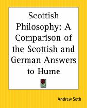Cover of: Scottish Philosophy: A Comparison Of The Scottish And German Answers To Hume