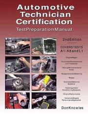 Cover of: Automotive Technician Certification Test Preparation Manual (Delmar Learning's Ase Test Prep Series)
