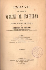 Cover of: Ensayo sobre la historia del derecho de propiedad y su estado actual en Europa.