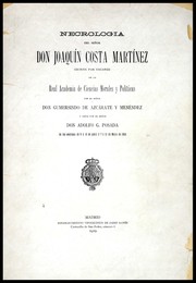Cover of: Necrología del señor don Joaquín Costa Martínez