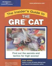 Cover of: Insider's Guide: GRE CAT, 1st ed (Insider's Guides)
