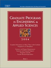 Cover of: Grad Guides Bk5: Engineer/Appld Sci 2004 (Peterson's Graduate Programs in Engineering & Applied Sciences)