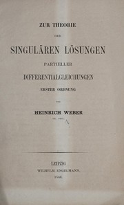 Cover of: Zur theorie der singulären lösungen partieller differentialgleichungen erster ordnung