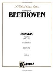 Cover of: Beethoven / Sonatas (Urtext), Volume I" (Kalmus Edition)
