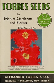 Cover of: Forbes seeds for market-gardeners and florists: 1959, our 61st year