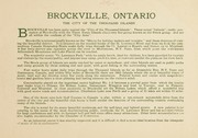 Brockville, city of the Thousand Islands