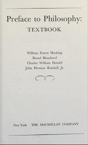 Cover of: Preface to Philosophy: Textbook
