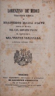 Cover of: Lorenzino de' Medici: tragedia lirica