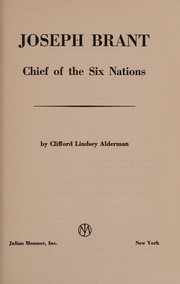 Cover of: Joseph Brant, chief of the Six Nations ...