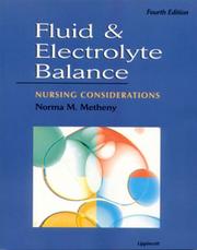 Cover of: Fluid and Electrolyte Balance by Norma Milligan Metheny