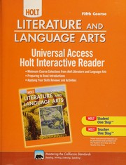 Cover of: Literature and language arts: fifth course: Universal access holt interactive reader