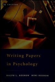 Cover of: Writing papers in psychology: a student guide
