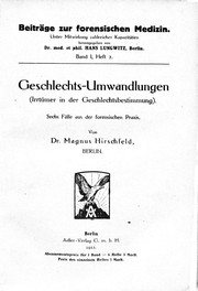 Geschlechts-Umwandlungen by Magnus Hirschfeld