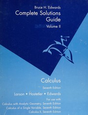 Complete Solutions Guide by Bruce H. Edwards