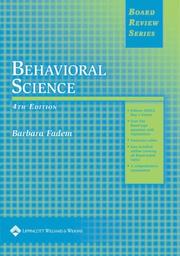 Cover of: BRS Behavioral Science