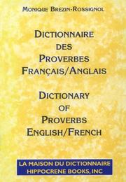 Cover of: Dictionnaire Des Proverbes: Francais-Anglais/Dictionary of Proverbs : French-English