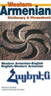 Cover of: Western Armenian Dictionary & Phrasebook: Armenian-English/English-Armenian (Hippocrene Dictionary and Phrasebook)