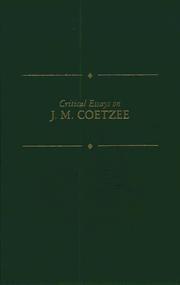 Cover of: Critical essays on J.M. Coetzee by edited by Sue Kossew.