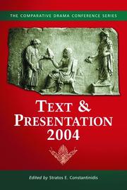 Cover of: Text & Presentation, 2004 (Comparative Drama Conference)