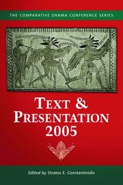 Cover of: Text & Presentation 2005 (Comparative Drama Conference)